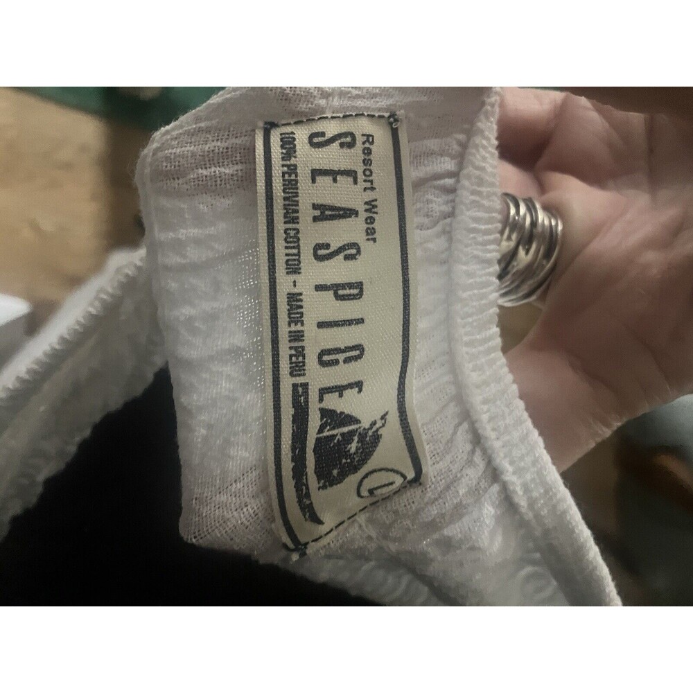 Seaspice Womens Daphne Dress Size L White Halter Maxi Sheer Lace Beachy Bridal - Picture 7 of 7